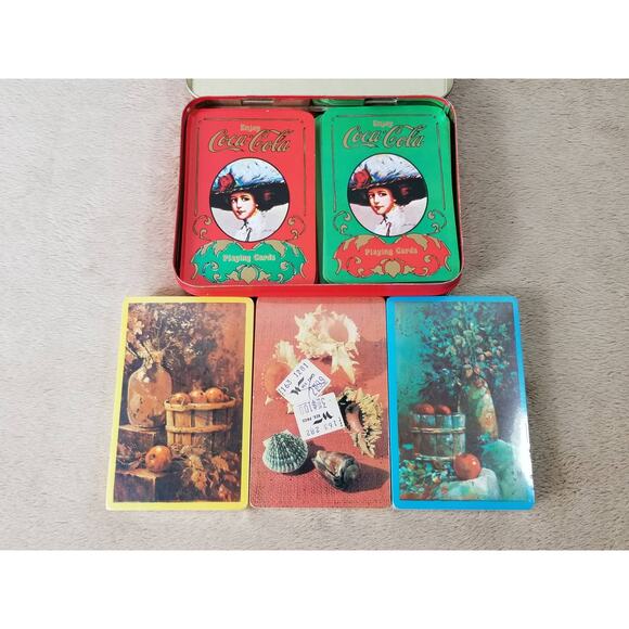Coca Cola Playing Cards Tin Box Metro Sealed 5 Decks Made in USA Vintage - Picture 9 of 10